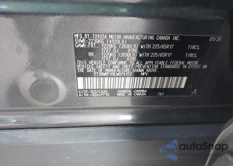 2020 Toyota Rav4 Hybrid Xle from USA, damaged, VIN 2T3RWRFV9LW074157